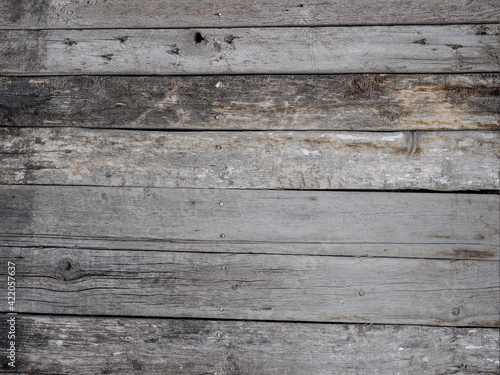 Old gray wooden planks. Texture.