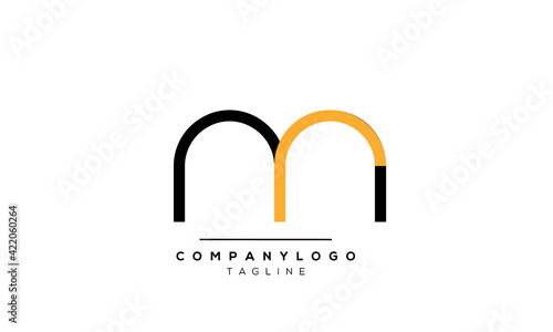 Abstract Letter Initial MR RM M R Vector Logo Design Template