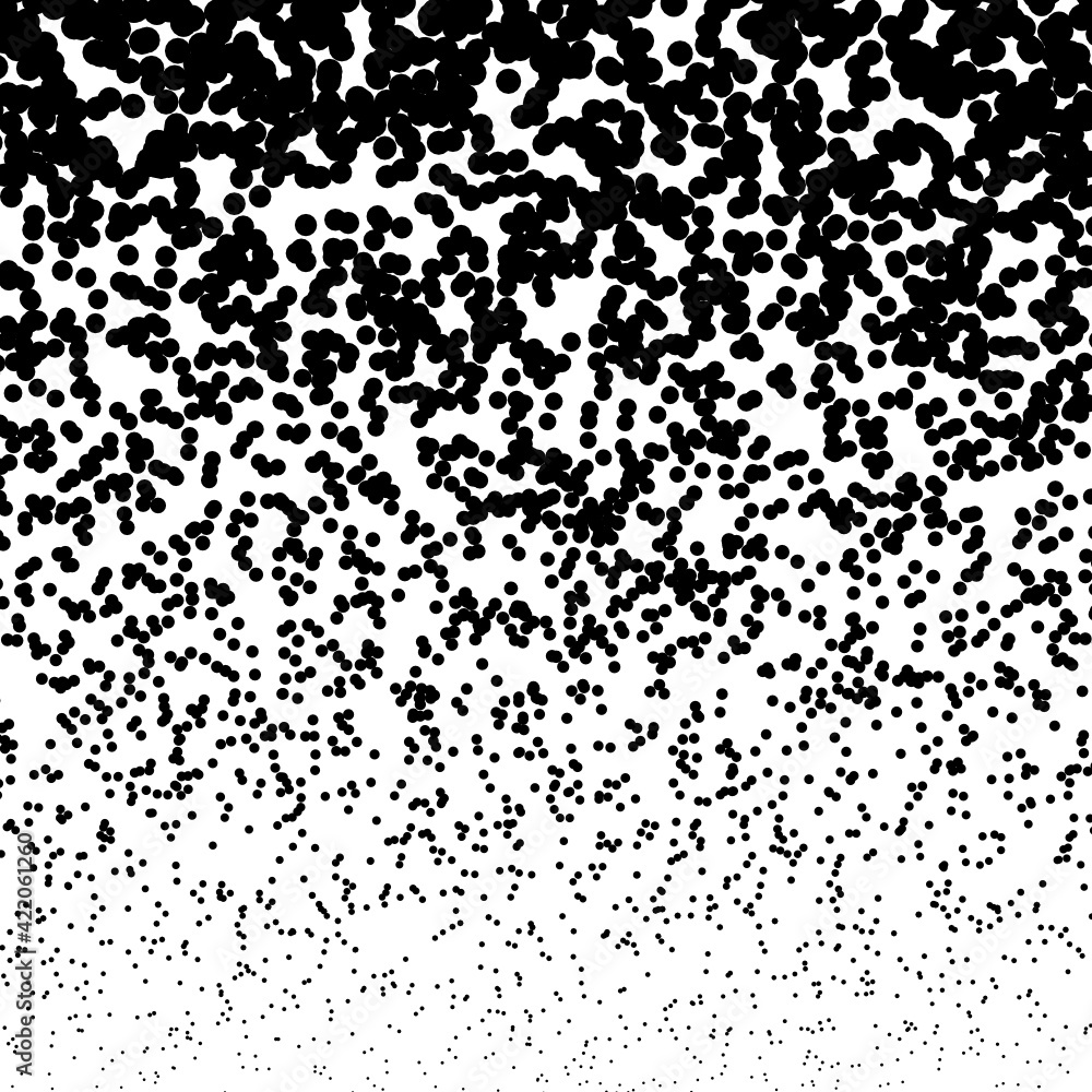 Background with irregular, chaotic dots, points, circle. Abstract monochrome pattern. Black and white color. Vector illustration Memphis style Random halftone. Pointillism Background with irregular, chaotic dots, points, circle. Abstract monochrome pattern. Black and white color. Vector illustration Memphis style Random halftone. Pointillism