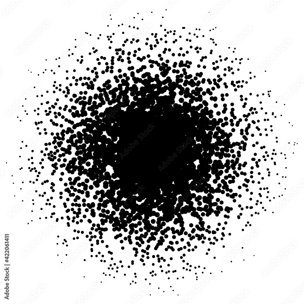 Background with irregular, chaotic dots, points, circle. Abstract monochrome pattern. Black and white color. Vector illustration Memphis style Random halftone. Pointillism Background with irregular, chaotic dots, points, circle. Abstract monochrome pattern. Black and white color. Vector illustration Memphis style Random halftone. Pointillism