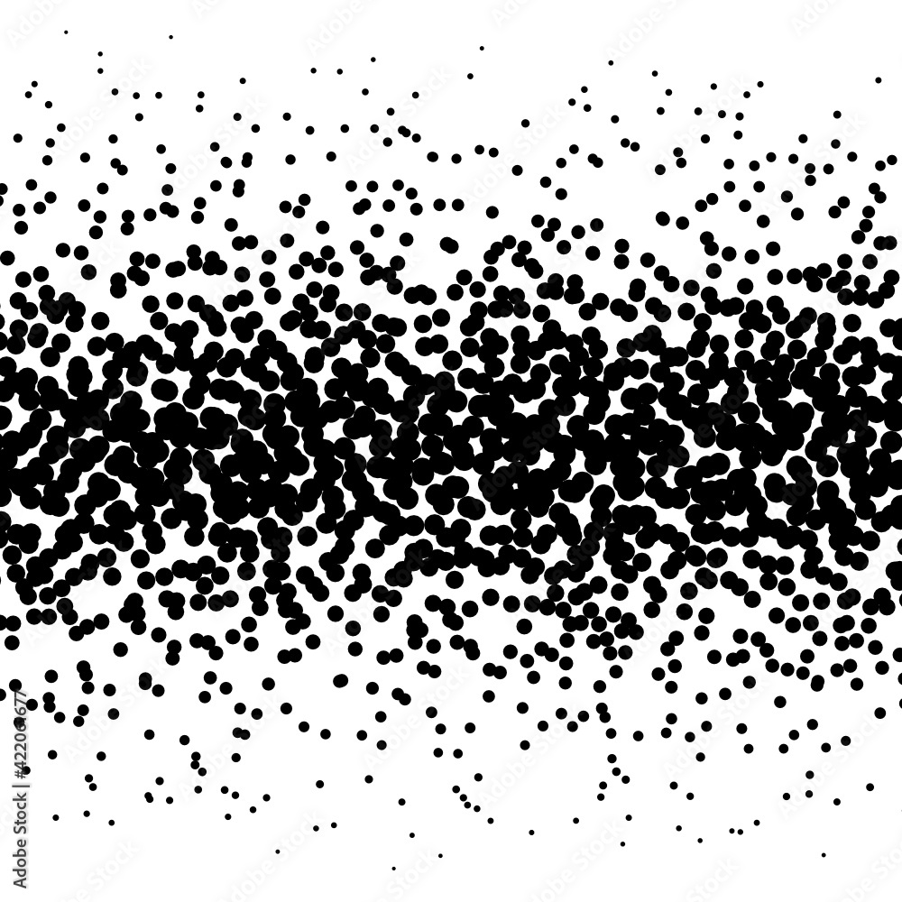 Background with irregular, chaotic dots, points, circle. Abstract monochrome pattern. Black and white color. Vector illustration Memphis style Random halftone. Pointillism Background with irregular, chaotic dots, points, circle. Abstract monochrome pattern. Black and white color. Vector illustration Memphis style Random halftone. Pointillism