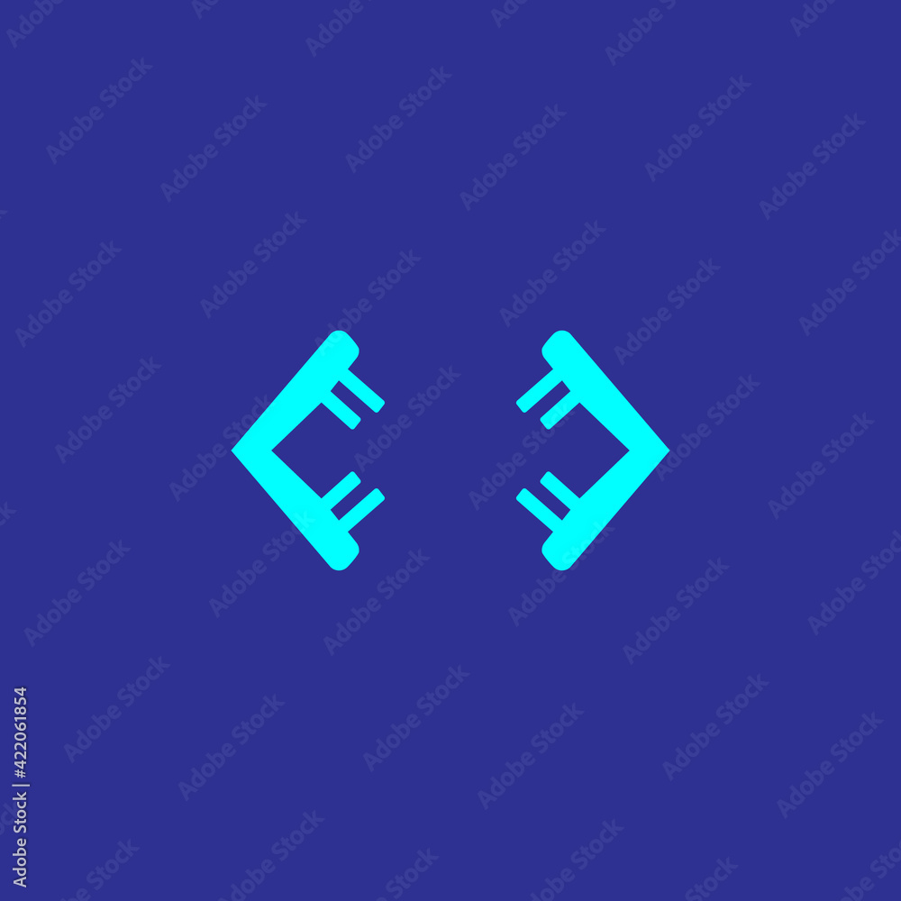 Coding flat icon. Web programming symbol. Logo design element Coding flat icon. Web programming symbol. Logo design element