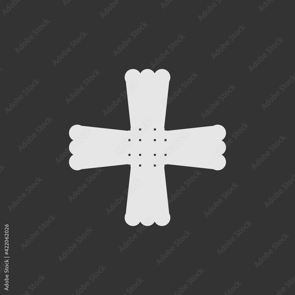 Obraz premium Cross flat icon. Christian religion symbol. Logo design element