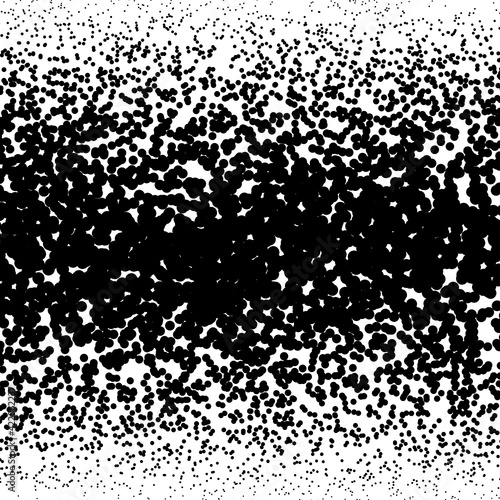 Background with irregular, chaotic dots, points, circle. Abstract monochrome pattern. Black and white color. Vector illustration Memphis style Random halftone. Pointillism