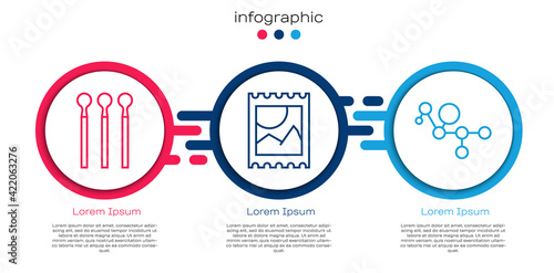 Set line Matches, LSD acid mark and Cannabis molecule. Business infographic template. Vector