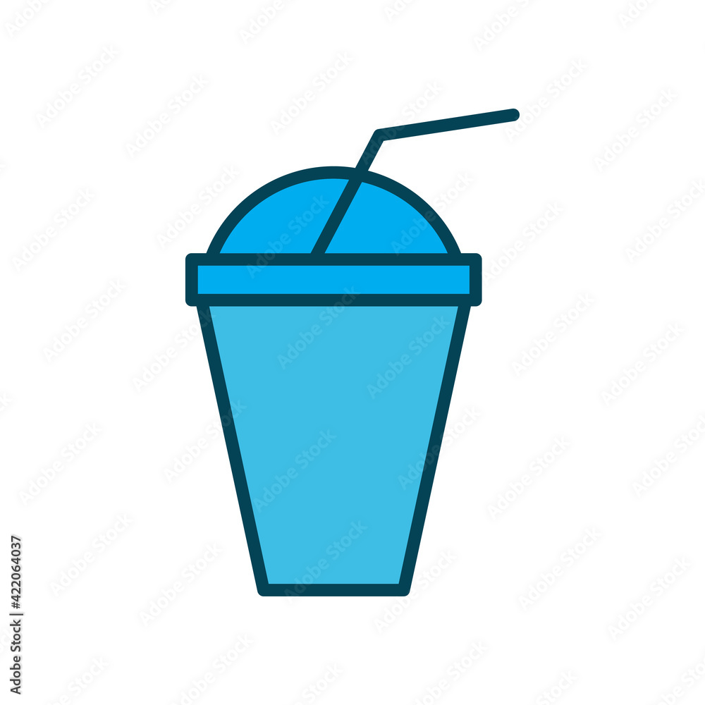Milkshake lineal color icon on white background. Editable stroke. Design template vector Milkshake lineal color icon on white background. Editable stroke. Design template vector