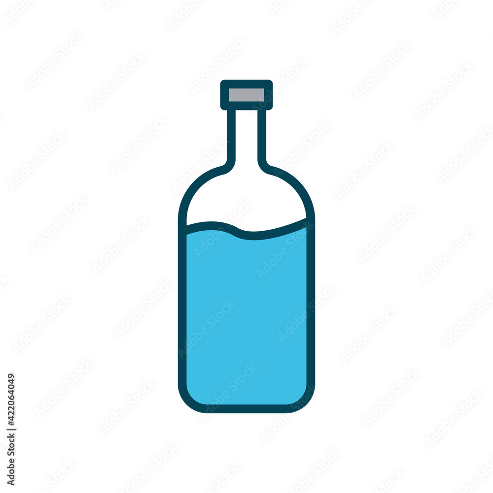 Bottle lineal color icon. Editable stroke. Design template vector Bottle lineal color icon. Editable stroke. Design template vector