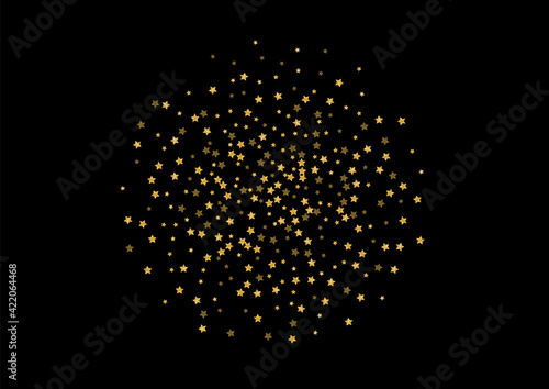 Yellow Night Confetti Pattern. Sparkle Glitter Background. Gradient Sequin Bright Texture. Holiday Star Design. Golden Celebration Illustration.