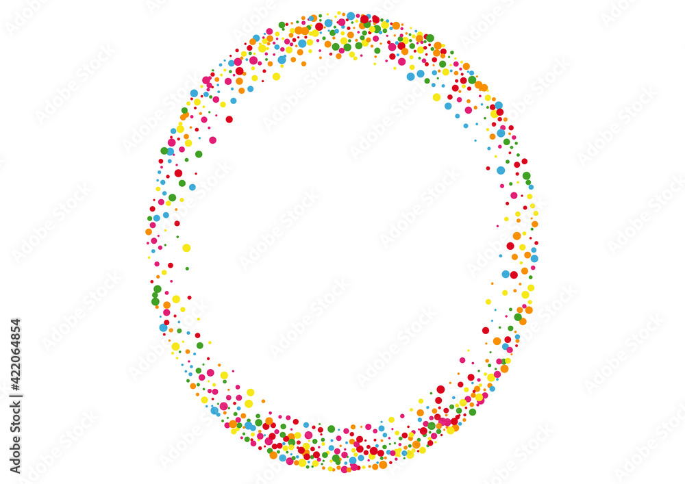 Multicolored Confetti Pastel Background. Dot Rainbow Texture. Red Sale Circle. Orange Element Round Illustration. Multicolored Confetti Pastel Background. Dot Rainbow Texture. Red Sale Circle. Orange Element Round Illustration.