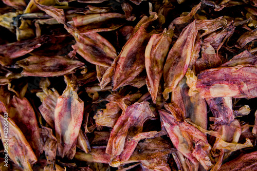 Dried seafood on the market...
