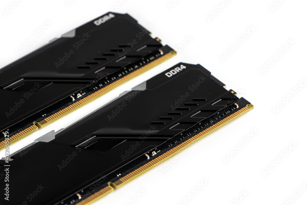 Computer memory modules on the white background Computer memory modules on the white background