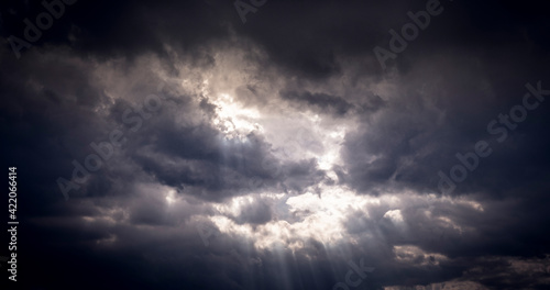 Dark rain clouds in the sky