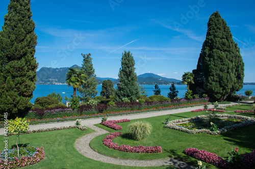 Paradise on earth - a magnificent garden on the island of Isola Bella on Lake Maggiore in Italy.