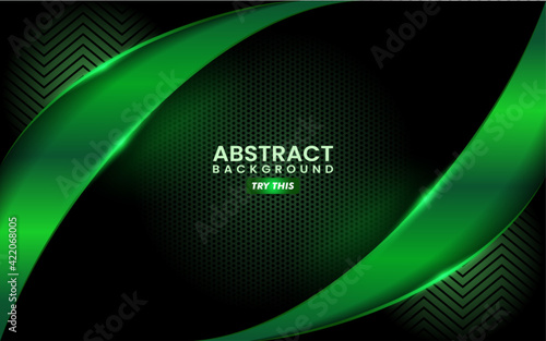 Abstract Green Background with Overlap Layer Textured Pattern Concept. Modern Background Illustration.