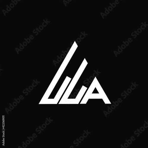 L L A letter logo vector design on black color background. LLA icon photo