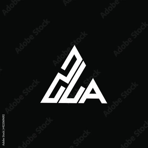Z L A letter logo vector design on black color background. ZLA icon