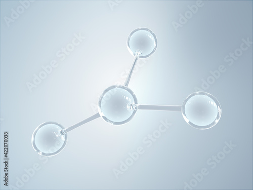 Molecule or atom clean structure background for science,chemistry and biotechnology. Abstract graphic illustration science medical background 3d rendering.