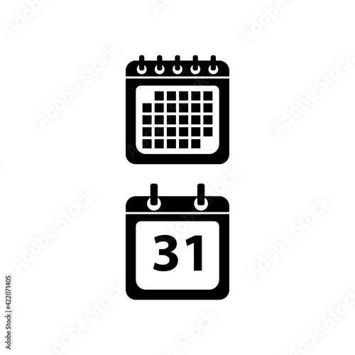 Calendar vector icon isolated on white