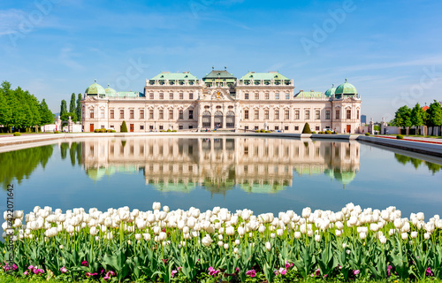 Photography Upper Belvedere palace and gardens in spring, Vienna, Austria