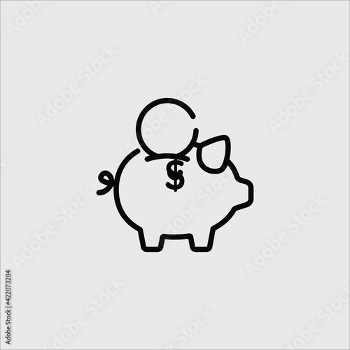 piggy bank icon sign vector