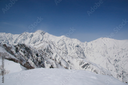 snow covered mountains