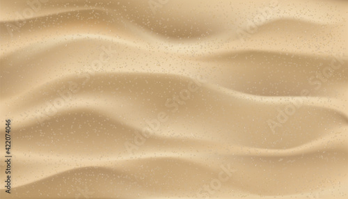 Sandy Beach for background. Top view ilustration Sand Texture  Vector Brown Beach sand dune for Summer banner background.