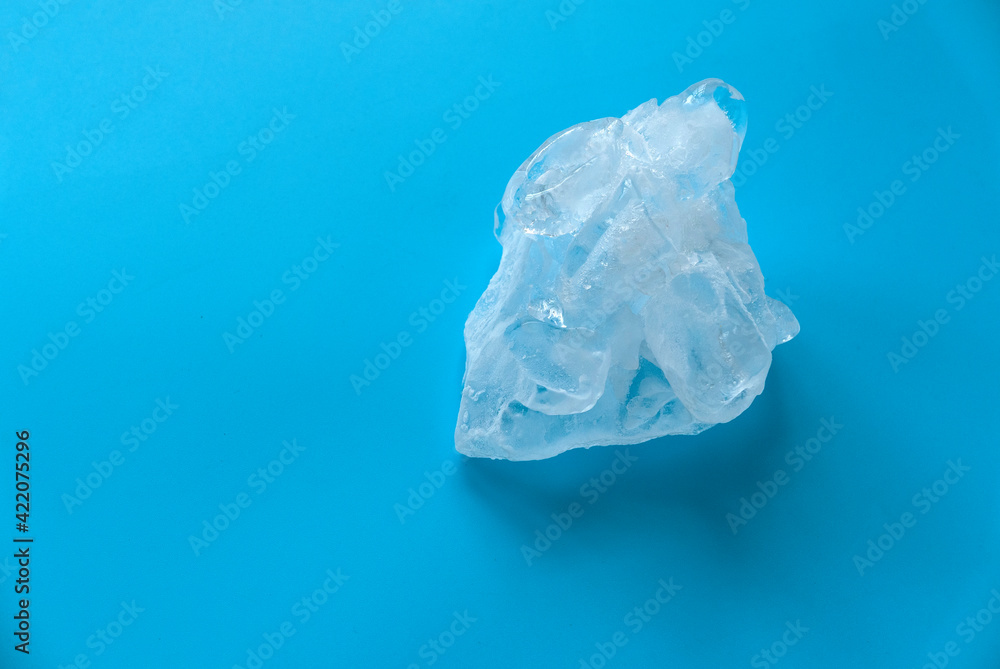 Ice on a blue background.