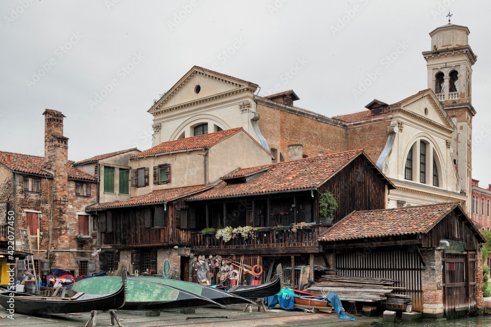 Venezia. Antico Squero di manutenzione per le gondole