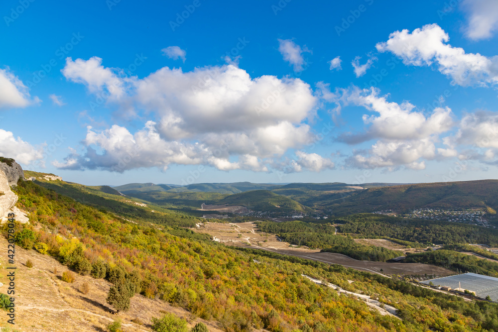 Beautiful mountain landscape of old cave city Eski-Kermen, Crimea Beautiful mountain landscape of old cave city Eski-Kermen, Crimea