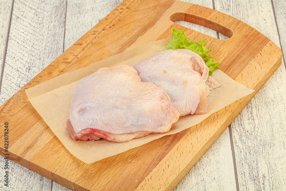 Raw chicken hip for cooking