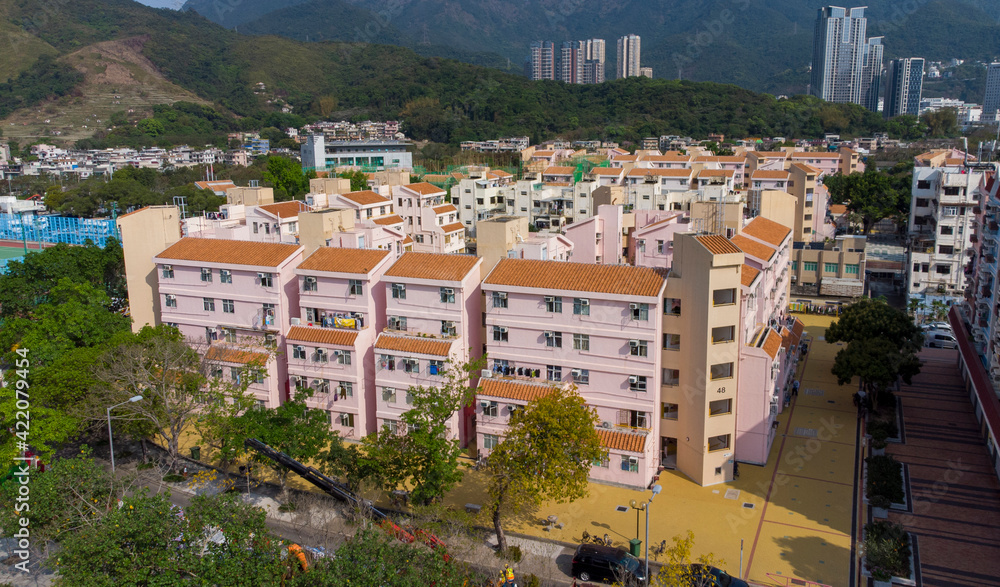 2021 Mar 21,Hong Kong,Sha Tau Kok Chuen is public housing estate built by the Hong Kong Housing Society’s , only public housing estate in Hong Kong located in the frontier closed area.