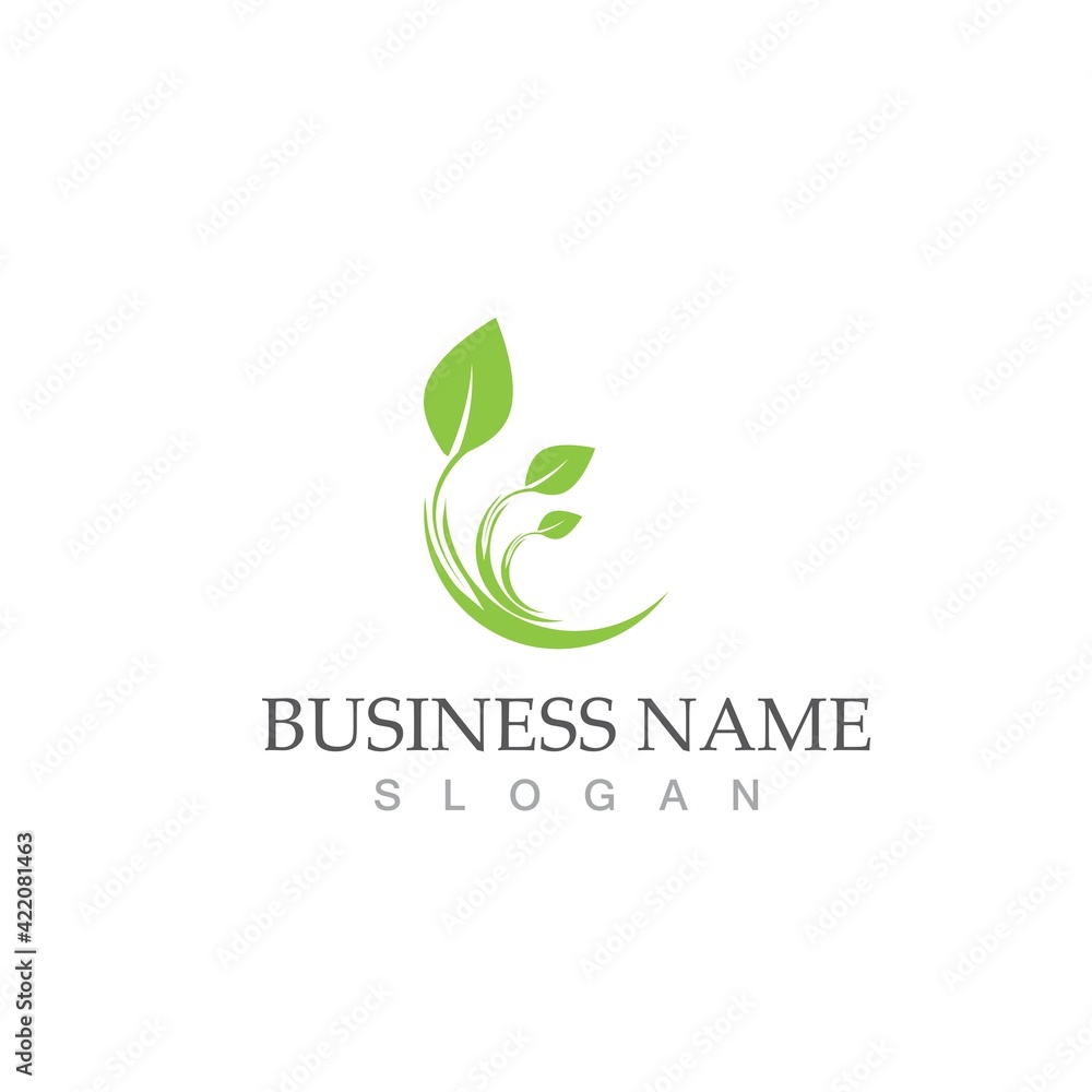 Fototapeta premium Logos of green Tree leaf ecology