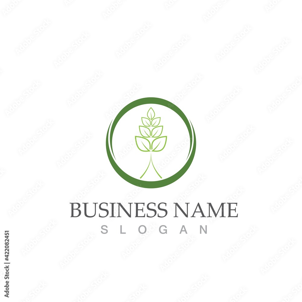 Logos of green Tree leaf ecology Logos of green Tree leaf ecology