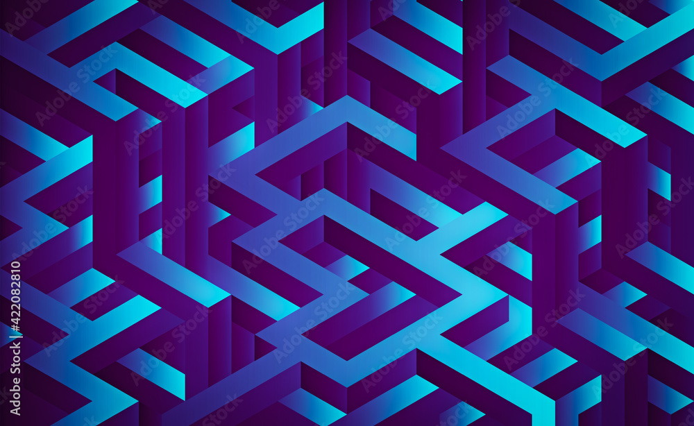3D maze, 3D labyrinth rendering, abstract futuristic maze, isometric dark purple maze rendering. Futuristic metallic cyberspace labyrinth illustration 3D maze, 3D labyrinth rendering, abstract futuristic maze, isometric dark purple maze rendering. Futuristic metallic cyberspace labyrinth illustration
