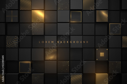 Black and gold square background