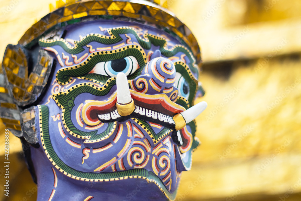 Fototapeta premium Art and sculptures Giant Statues of Thailand, Close up face