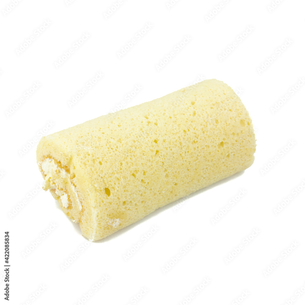 Fresh Homemade Jam Roll Cake. Bread and Bakery Products Isolated on White background Fresh Homemade Jam Roll Cake. Bread and Bakery Products Isolated on White background