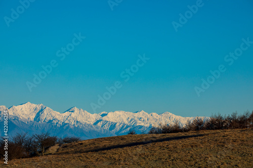 snow covered mountains