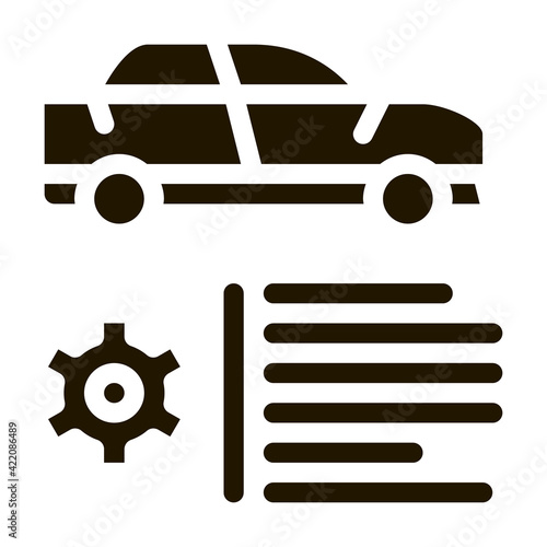 Car Feature Gear Icon Vector Glyph Illustration