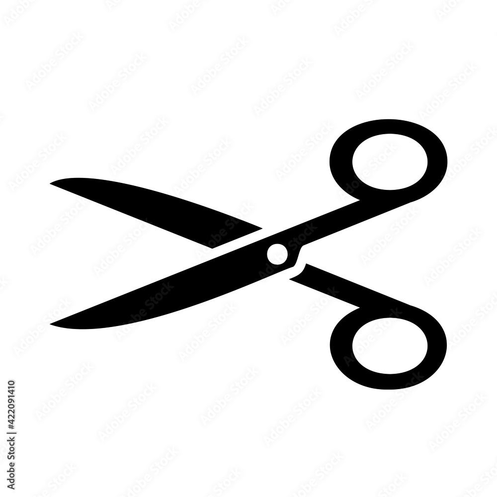 The scissors icon. Cut here symbol. Flat The scissors icon. Cut here symbol. Flat