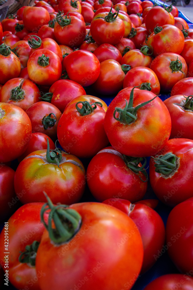 Frische Tomatem auf dem Markt Frische Tomatem auf dem Markt