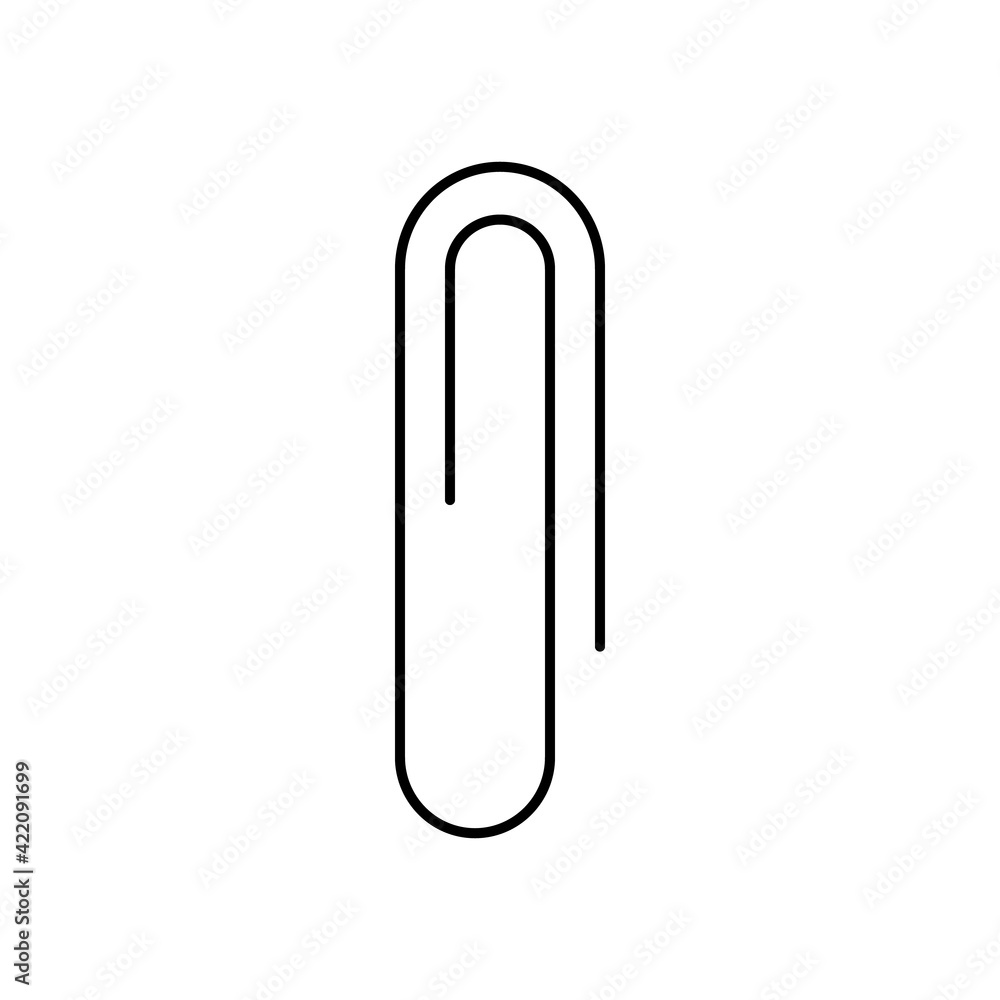 Continuous line attach icon. Vector line clip Icon Continuous line attach icon. Vector line clip Icon
