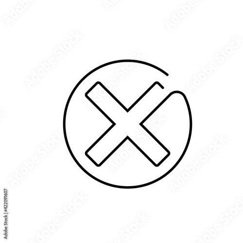 Close Icon, Close Menu Icon in Vector. X continuous line