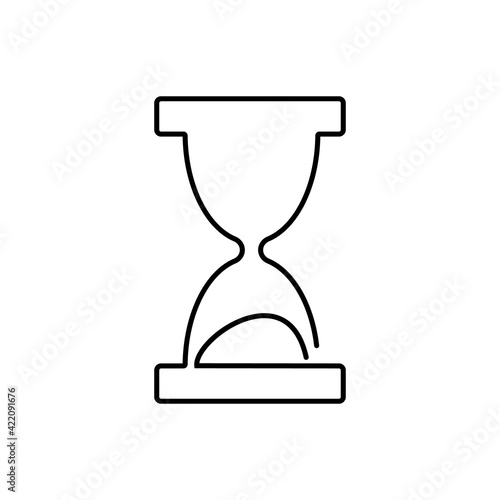 one line drawing of isolated vector object - hourglass