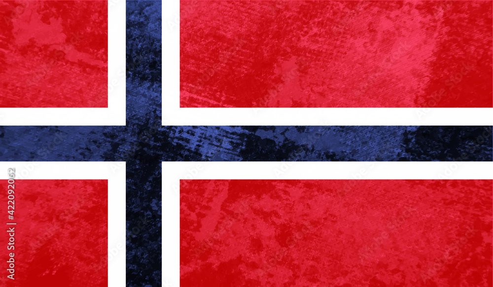 Fototapeta premium Grunge Norway flag. Norway flag with waving grunge texture.