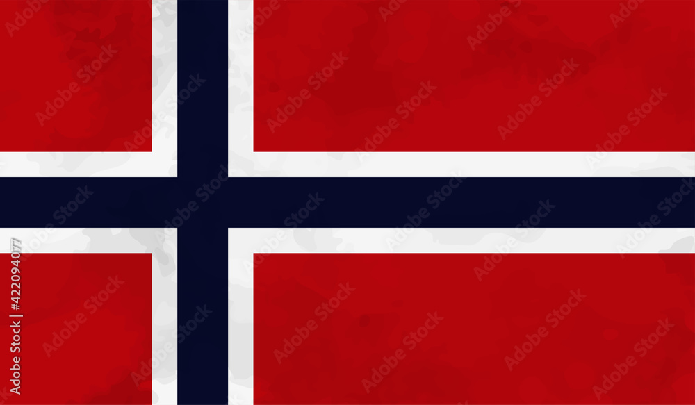 Fototapeta premium Grunge Norway flag. Norway flag with waving grunge texture.