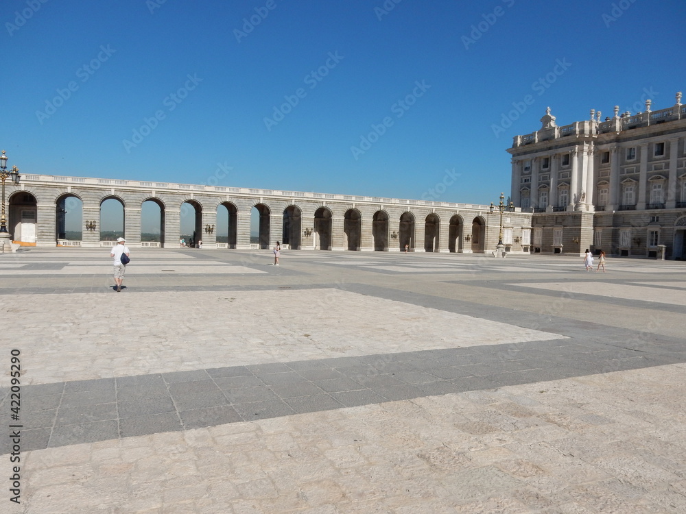The Royal Spanish Palace, Palacio Real de Madrid, Madrid, Spain looking
