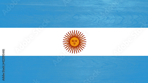 Wooden texture argentinian flag