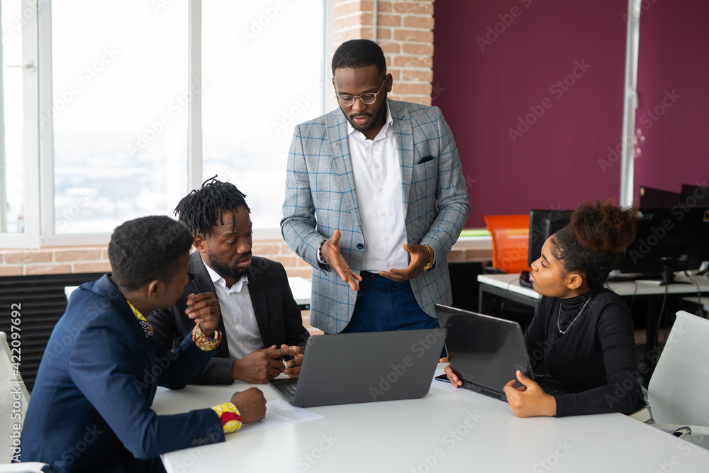 team of young african people in the office at work Stock Photo Adobe Stock