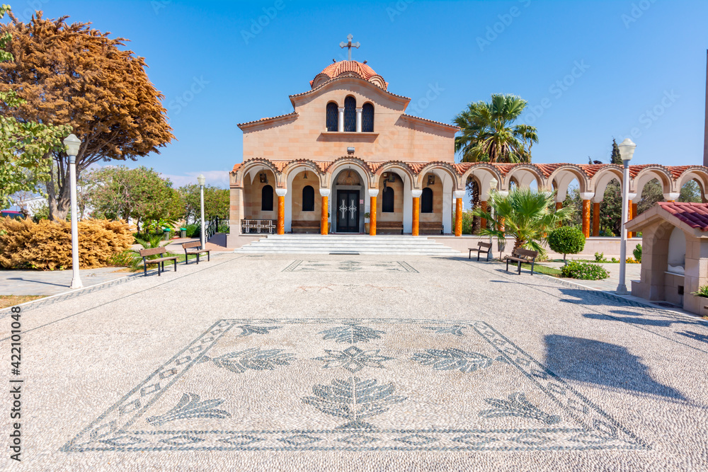 Saint Nektarios Church in Faliraki, Rhodes island, Greece Saint Nektarios Church in Faliraki, Rhodes island, Greece